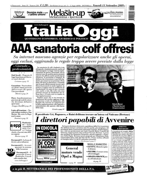 Italia oggi : quotidiano di economia finanza e politica